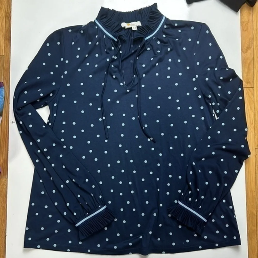 Boden Bronwyn Jersey Polka‎ dot blouse